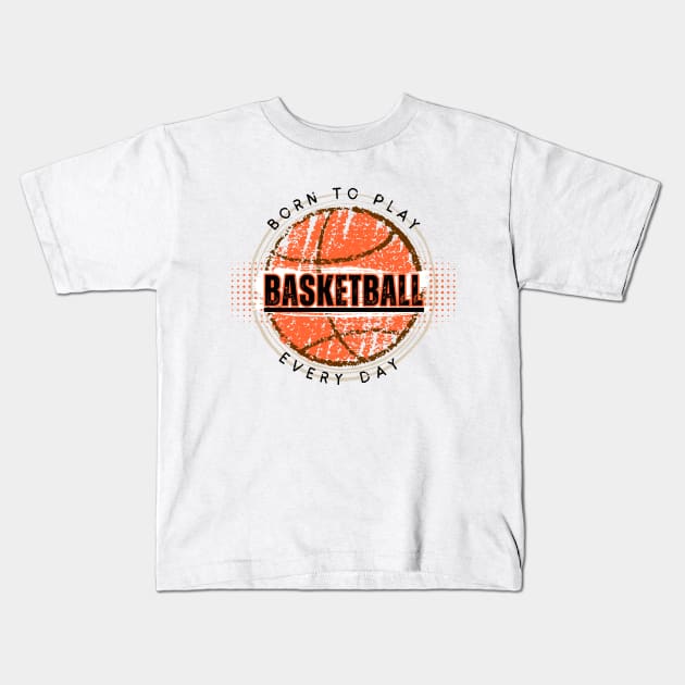 Inspiration For a Basketball Lover in Vintage Retro Design Kids T-Shirt by mieeewoArt